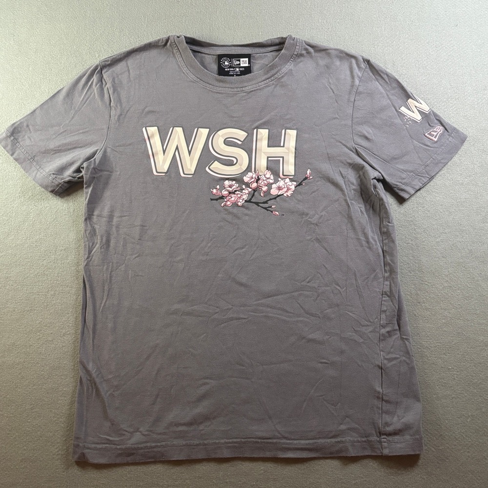Washington Nationals City Connect Shirt Mens S Gray Cherry Blossom MLB New Era